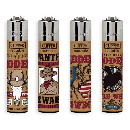 Immagine di ACCENDINO CLIPPER PIETRINA 48pz WESTERN RODEO