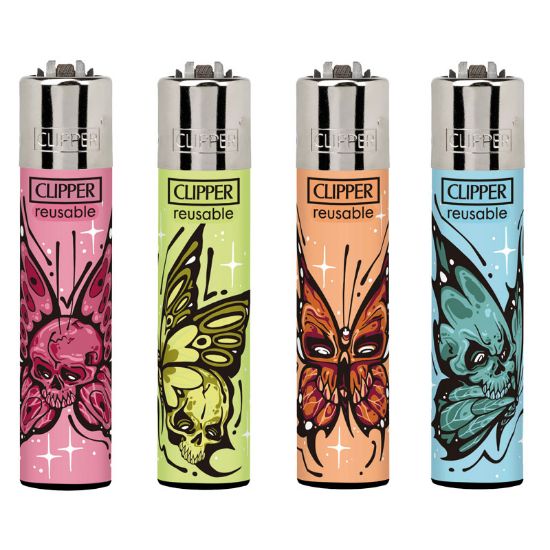 Immagine di ACCENDINO CLIPPER PIETRINA 48pz DIABOLICAL BUTTERFLIE