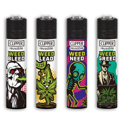 Immagine di ACCENDINO CLIPPER PIETRINA 48pz WEED RHYME
