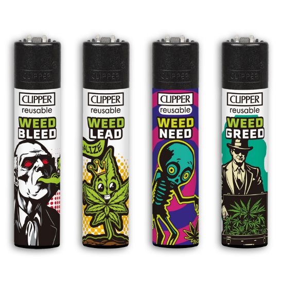 Immagine di ACCENDINO CLIPPER PIETRINA 48pz WEED RHYME