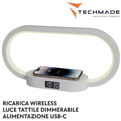 Picture of OROLOGIO DIGITALE + RICARICA WIRELESS 15W BIANCA