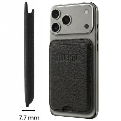Immagine di PORTAFOGLIO UNISEX 1pz PORTACARTE MAGNETICO JUVENTUS BLACK + SCATOLA REGALO E BORSA