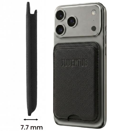 Immagine di PORTAFOGLIO UNISEX 1pz PORTACARTE MAGNETICO JUVENTUS BLACK + SCATOLA REGALO E BORSA