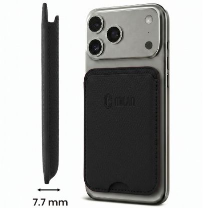 Immagine di PORTAFOGLIO UNISEX 1pz PORTACARTE MAGNETICO MILAN BLACK + SCATOLA REGALO E BORSA