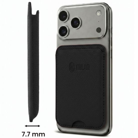 Picture of PORTAFOGLIO UNISEX 1pz PORTACARTE MAGNETICO MILAN BLACK + SCATOLA REGALO E BORSA