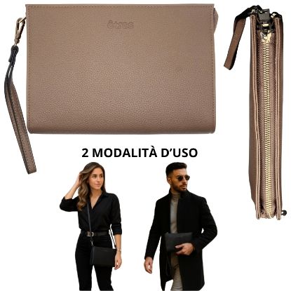 Immagine di BORSELLO POCHETTE ETRES 1pz LIGHT BROWN con tracolla - SINTETICO