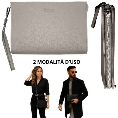 Immagine di BORSELLO POCHETTE ETRES 1pz SILVER con tracolla - SINTETICO