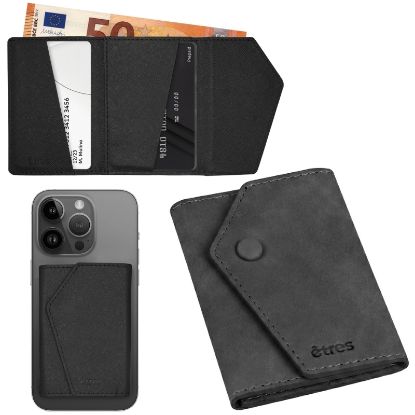 Immagine di PORTAFOGLIO UNISEX 1pz ETRES SMART WALLET PU LEATHER BLACK + SCATOLA REGALO E BORSA