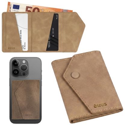 Immagine di PORTAFOGLIO UNISEX 1pz ETRES SMART WALLET PU LEATHER LIGHT BROWN + SCATOLA REGALO E BORSA