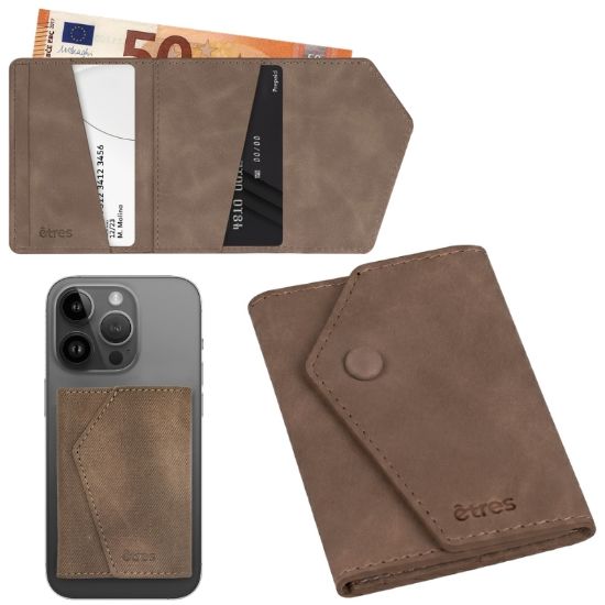 Immagine di PORTAFOGLIO UNISEX 1pz ETRES SMART WALLET PU LEATHER BROWN + SCATOLA REGALO E BORSA