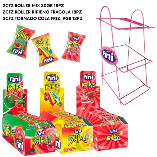 Immagine di FINI ROLLER MIX EXPO 108pz - 3 GUSTI ANGURIA - MIX - FRAGOLA
