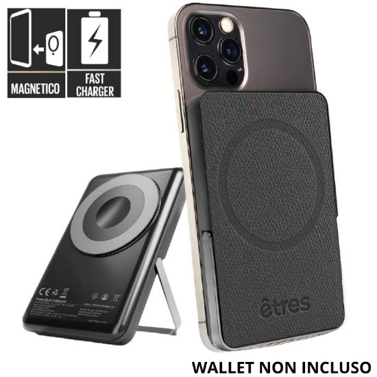 Immagine di BATTERIA ESTERNA POWERBANK 5000mAh WIRELESS MAGNETICO BLACK