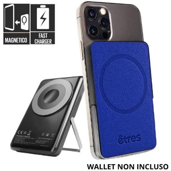 Immagine di BATTERIA ESTERNA POWERBANK 5000mAh WIRELESS MAGNETICO BLUE