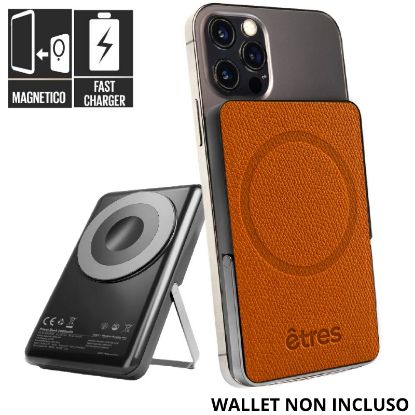 Immagine di BATTERIA ESTERNA POWERBANK 5000mAh WIRELESS MAGNETICO BROWN