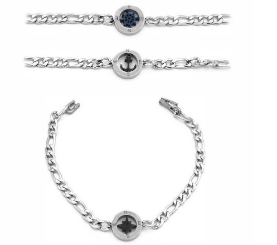 Immagine di BRACCIALE UOMO NAVIGARE 2pz in acciaio + SCATOLA REGALO (promo senza shopper)