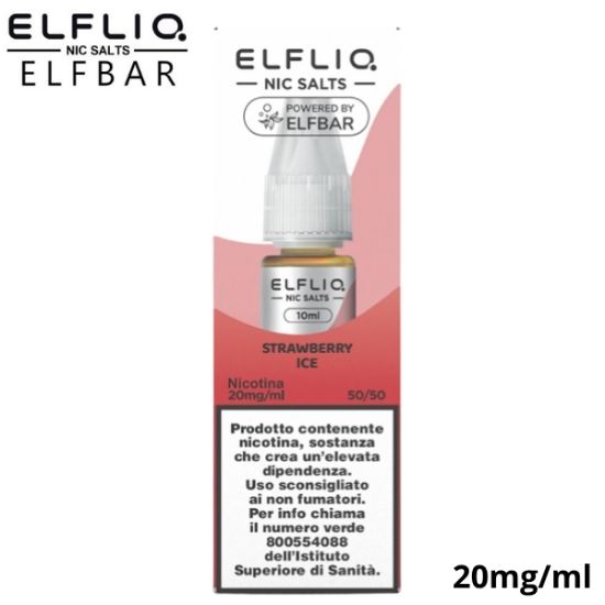 Immagine di ELFLIQ NIC SALTS STRAWBERRY ICE 10ml 20mg/ml - PLN010536