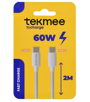 Immagine di CAVETTO TYPE-C TO TYPE-C 1pz 2mt TESSUTO 60W TEKMEE