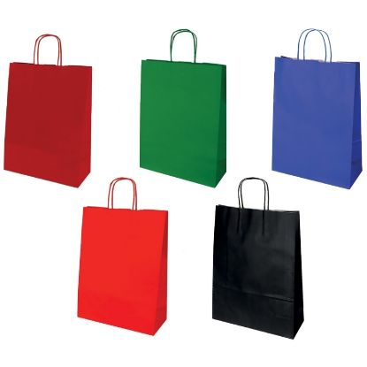 Immagine di SACCHETTI SHOPPER TINTA UNITA 22x10x32cm 25pz ASSORTITE JOLLY KRAFT