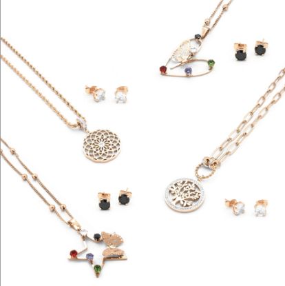 Immagine di PARURE COLLANA + ORECCHINI DONNA NAVIGARE 4pz + SCATOLA REGALO (promo senza sacchetto)