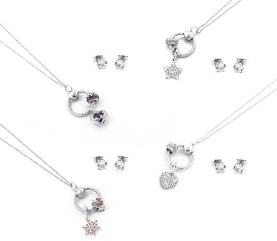 Immagine di PARURE COLLANA + ORECCHINI DONNA NAVIGARE 4pz + SCATOLA REGALO (promo senza sacchetto)