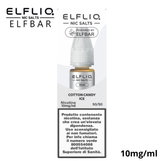Picture of ELFLIQ NIC SALTS COTTON CANDY ICE 10ml 10mg/ml - PLN011425