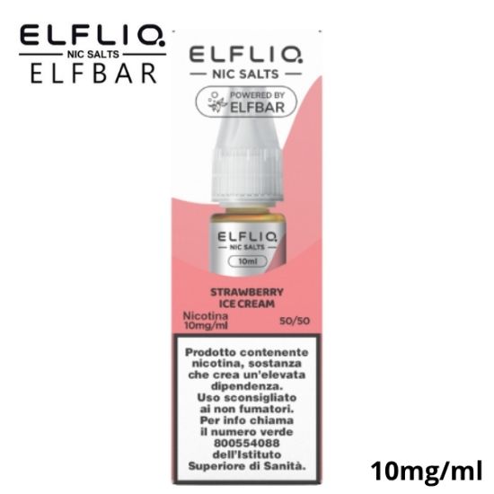 Immagine di ELFLIQ NIC SALTS STRAWBERRY ICE CREAM 10ml 10mg/ml - PLN011436