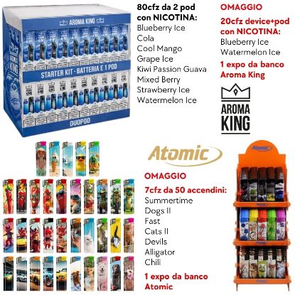 Picture of AROMA KING POD KIT PROMO 100pz + EXPO OMAGGIO + 350 ACCENDINI OMAGGIO