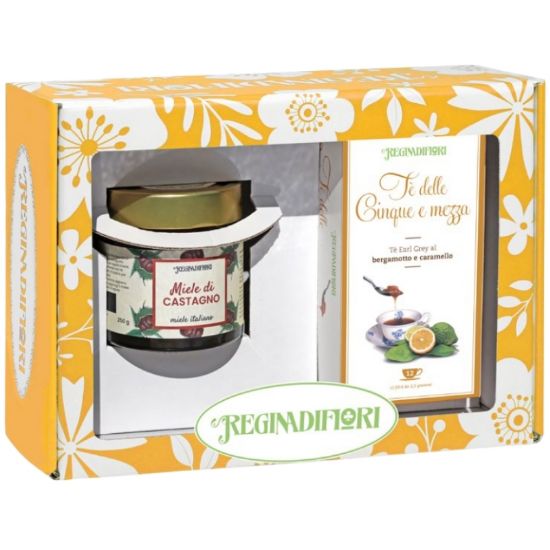Picture of REGINADIFIORI MIELE CASTAGNO + TE' DELLE 5 E MEZZA - BOX