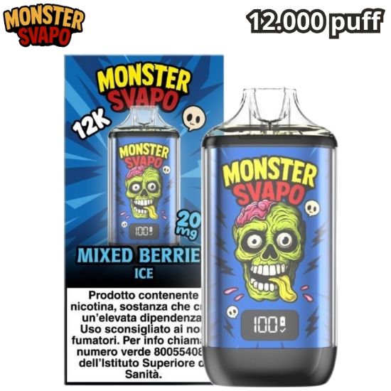 Immagine di MONSTER SVAPO KIT + POD 1pz MIXED BERRIES ICE 10ml 20mg/ml - PLN016700