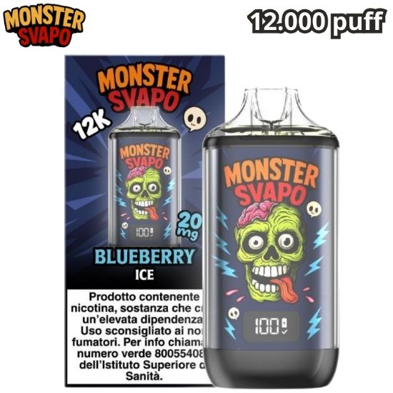 Immagine di MONSTER SVAPO KIT + POD 1pz BLUEBERRY ICE 10ml 20mg/ml - PLN016701