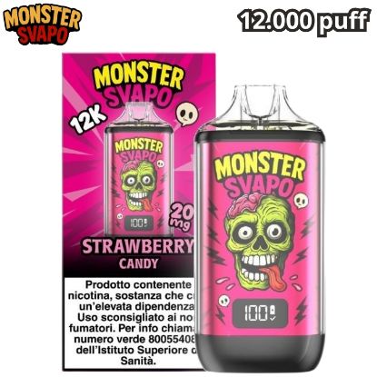 Immagine di MONSTER SVAPO KIT + POD 1pz STRAWBERRY CANDY 10ml 20mg/ml - PLN016703