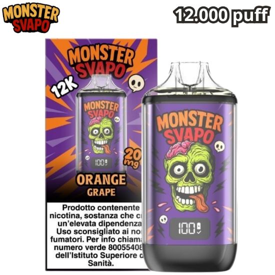 Immagine di MONSTER SVAPO KIT + POD 1pz ORANGE GRAPE 10ml 20mg/ml - PLN016704