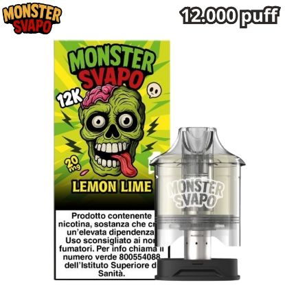 Immagine di MONSTER SVAPO POD 1pz LEMON LIME 10ml 20mg/ml - PLN016710