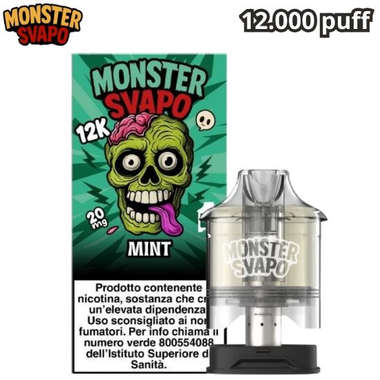Immagine di MONSTER SVAPO POD 1pz MINT 10ml 20mg/ml - PLN016711