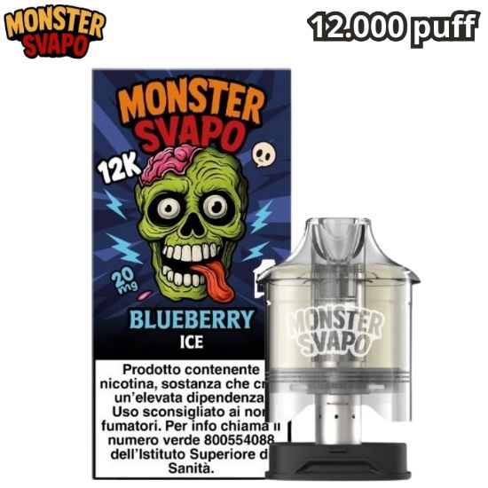 Immagine di MONSTER SVAPO POD 1pz BLUEBERRY ICE 10ml 20mg/ml - PLN016715