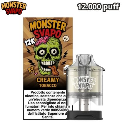 Immagine di MONSTER SVAPO POD 1pz CREAMY TOBACCO 10ml 20mg/ml - PLN016721