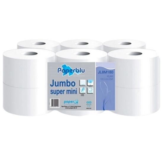 Picture of CARTA IGIENICA MINI JUMBO 12rotoli 200mt 2veli D.195mm