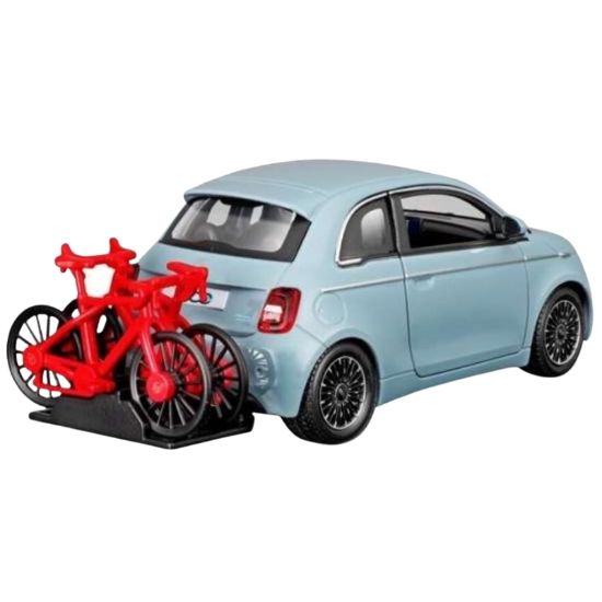 Immagine di GIOCHI AUTO 1:24 FIAT 500E W/BIKE 1pz BBURAGO