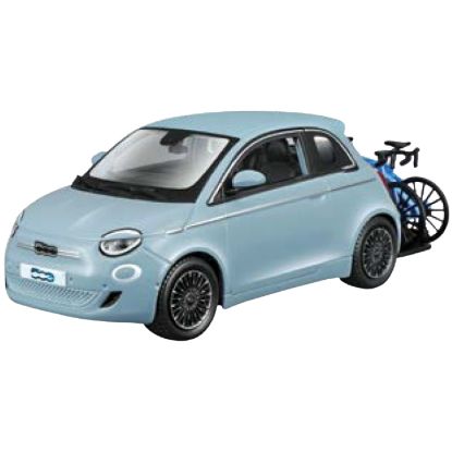 Picture of GIOCHI AUTO 1:24 FIAT 500E W/BIKE 1pz BBURAGO