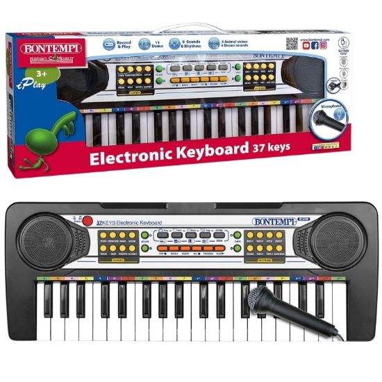 Immagine di GIOCHI TASTIERA ELETTRONICA 37tasti PASSO MIDI CON MICROFONO