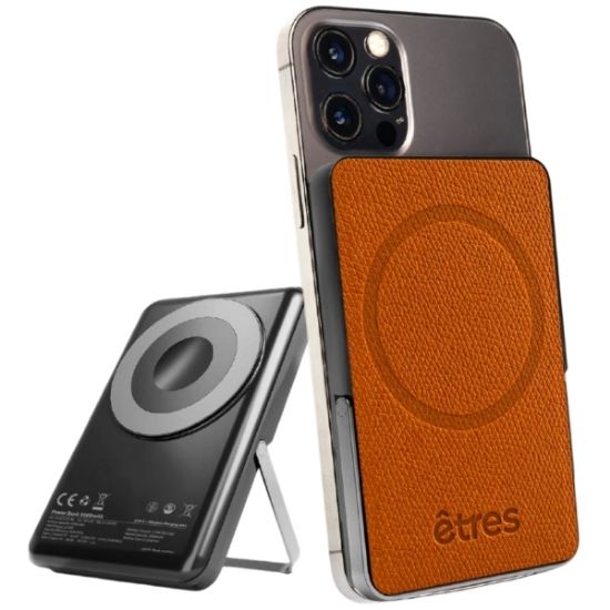 Immagine di BATTERIA ESTERNA POWERBANK 10000mAh WIRELESS MAGNETICO BROWN