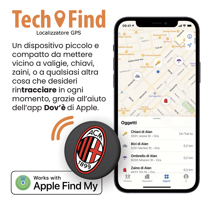 Immagine di LOCALIZZATORE TRACKER TECH FIND MILAN 1pz TECHMADE