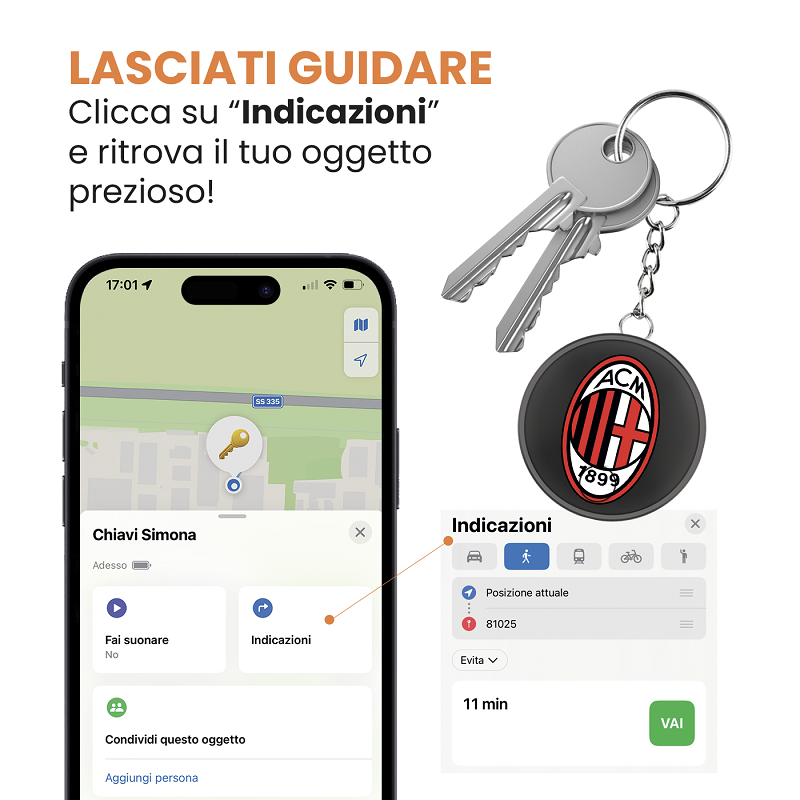 Immagine di LOCALIZZATORE TRACKER TECH FIND MILAN 1pz TECHMADE