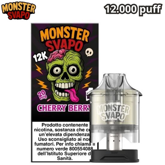 Immagine di MONSTER SVAPO POD 1pz CHERRY BERRY 10ml 20mg/ml - PLN016708