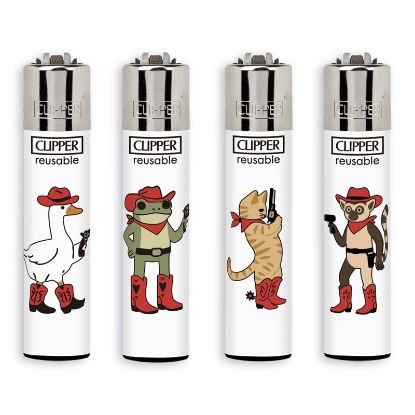 Immagine di ACCENDINO CLIPPER PIETRINA 48pz COWBOY ANIMALS