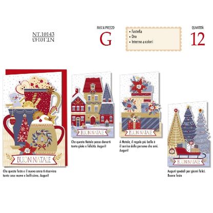 Immagine di BIGLIETTI CROMO NATALE 12pz FUSTELLA