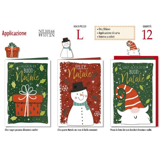 Picture of BIGLIETTI CROMO NATALE 12pz