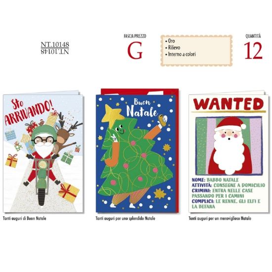Picture of BIGLIETTI CROMO NATALE 12pz