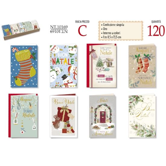 Picture of BIGLIETTI CROMO NATALE 120pz MINI 8 soggetti confezione singola