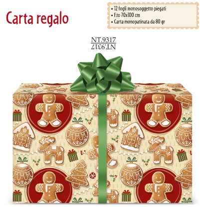Immagine di CARTA REGALO 70X100cm 12fg NATALE